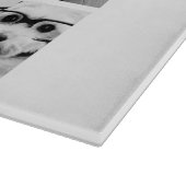9正方形フォトコラージュ – 白黒 カッティングボード (角)
