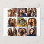 9正方形フォトコラージュ – 白黒 ポストカード (正面)