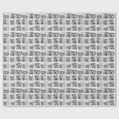 9正方形フォトコラージュ – 白黒 ラッピングペーパー (フラット)