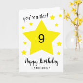 9歳のお誕生日おめでとう カード (黄色い花)