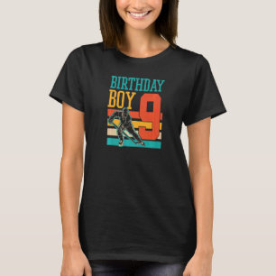9歳のアイスホッケーをテーマにした9th誕生日パーティーSu Tシャツ