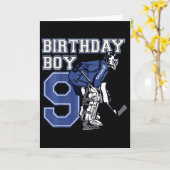 9歳のキッズ アイスホッケー ゴールキーパー 誕生日 カード (黄色い花)