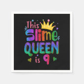 9歳のギフトこのスライムクイーンは9誕生日G スタンダードカクテルナプキン (正面)