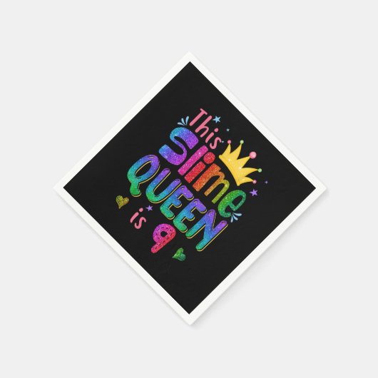 9歳のギフトこのスライムクイーンは9誕生日G スタンダードカクテルナプキン (角)