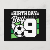 9歳のサッカーパーティー 誕生日 男子 ポストカード (正面)