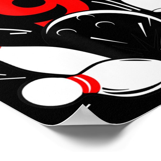 9歳のボーリング私の9転が番目の誕生日 ポスター (角)