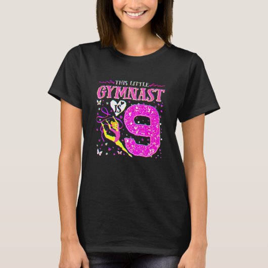 9歳の体操選手 9歳の誕生日 体操 Tシャツ (正面)