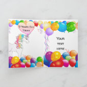 9歳の女の子のユニコーンバースデーカード カード (内部)