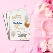 9歳の女の子の誕生日の招待