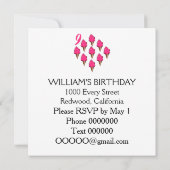 9歳の女の子誕生日かわいいピンクのアイスクリーム 招待状 (裏面)