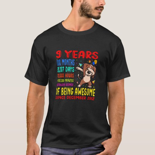 9歳の子どもが9歳の素晴らし誕生日・キッズ・ダ Tシャツ (正面)
