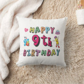 9歳の子供B日のための幸せな9誕生日 クッション (ブランケット)