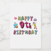 9歳の子供B日のための幸せな9誕生日 フードラベル (シングルラベル)