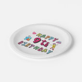 9歳の子供B日のための幸せな9誕生日 ペーパープレート (アングル)