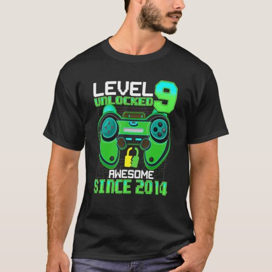 9歳の少年レベル9ロック解除素晴らし2014 9th B Tシャツ (正面)