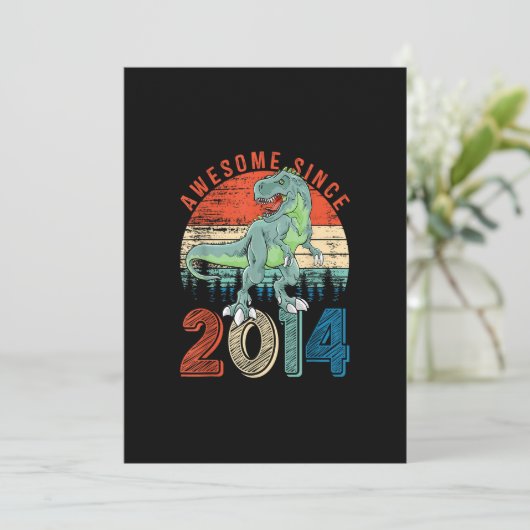 9歳の恐竜少年 2014年からかっこいい 9歳の誕生日 招待状 (スタンド正面)