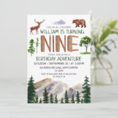 9歳の探検家ボーイの誕生日 招待状 (スタンド正面)