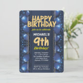 9歳の男の子の誕生日招待状 招待状 (スタンド正面)