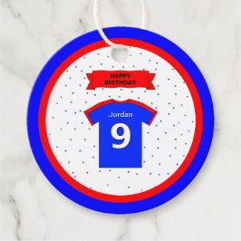 9歳の誕生日あなた感謝していの赤白青スポーツスター フェイバータグ