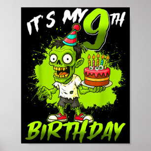 9歳の誕生日おめでとうゾンビ ハロウィン ポスター