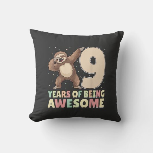 9歳の誕生日おめでとうダビングスロース クッション (正面)