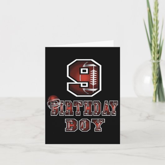 9歳の誕生日おめでとう少年サッカー好きのテーマ カード (正面)