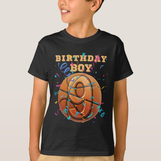 9歳の誕生日おめでとう少年 スケルターズ Tシャツ (正面)