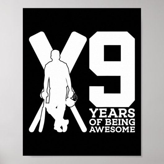 9歳の誕生日おめでとう!すごいクリケット ポスター (正面)