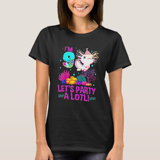9歳の誕生日おめでとう ウーパールーパー 男の子 女の子 Tシャツ (正面)
