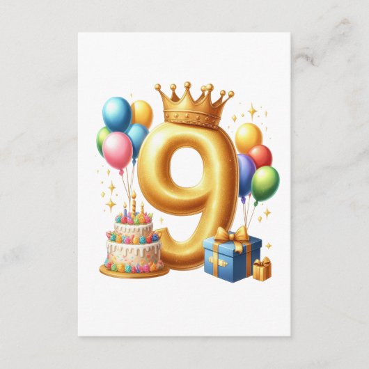 9歳の誕生日おめでとう エンクロージャーカード (正面)