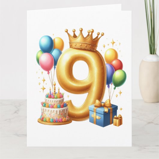 9歳の誕生日おめでとう カード (正面)