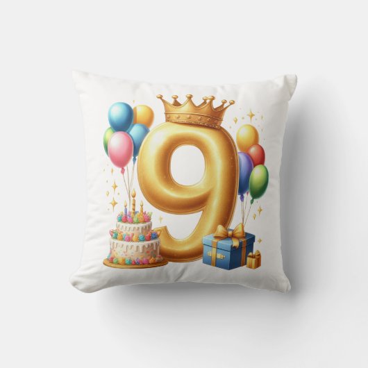 9歳の誕生日おめでとう クッション (正面)