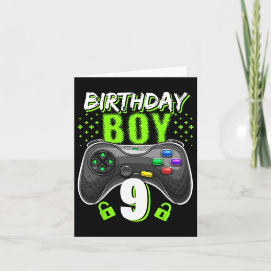 9歳の誕生日おめでとう ゲームコントローラー ゲーマー 9歳 カード (正面)