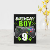 9歳の誕生日おめでとう ゲームコントローラー ゲーマー 9歳 カード (黄色い花)