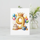 9歳の誕生日おめでとう サンキューカード (スタンド正面)