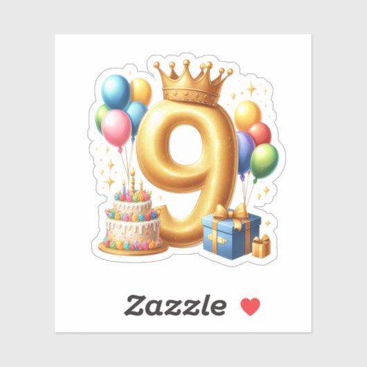 9歳の誕生日おめでとう シール (シート)