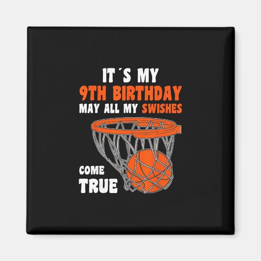 9歳の誕生日おめでとう スケッチル 9歳の誕生日 マグネット (正面)