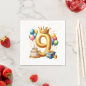9歳の誕生日おめでとう スタンダードカクテルナプキン (インサイチュ)