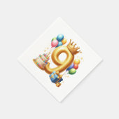 9歳の誕生日おめでとう スタンダードカクテルナプキン (角)
