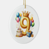 9歳の誕生日おめでとう セラミックオーナメント (右)