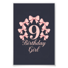 9歳の誕生日おめでとう フォトプリント           