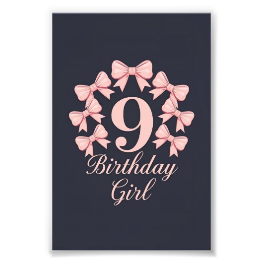 9歳の誕生日おめでとう フォトプリント            (正面)