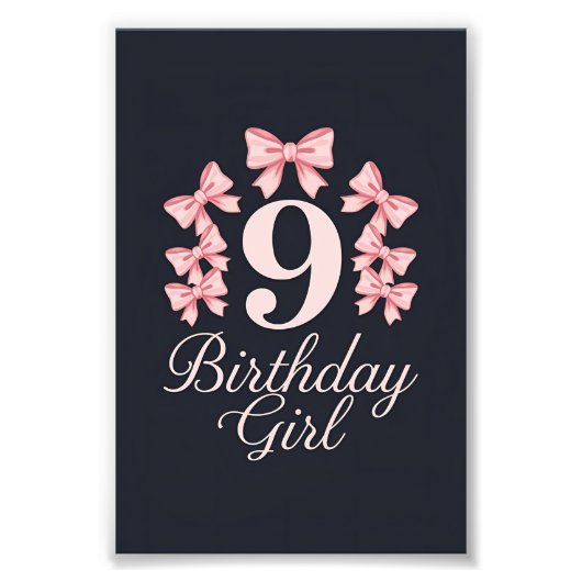 9歳の誕生日おめでとう フォトプリント            (正面)