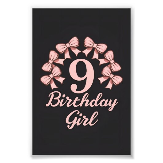 9歳の誕生日おめでとう フォトプリント            (正面)