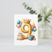 9歳の誕生日おめでとう ポストカード (スタンド正面)