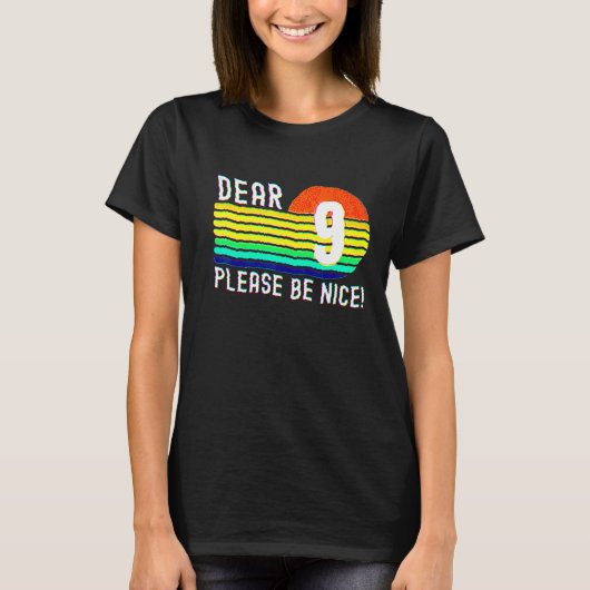 9歳の誕生日おめでとう レトロ風 私の9歳の誕生日 Tシャツ (正面)