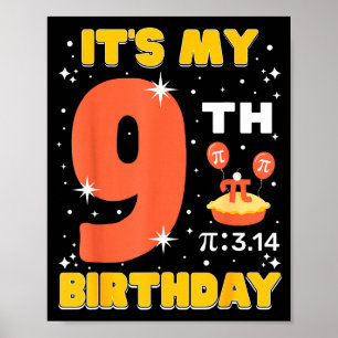 9歳の誕生日おめでとう 円周率の日 数学 9歳 子供 男の子用ギフト ポスター