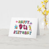 9歳の誕生日おめでとう 子供の誕生日 カード (黄色い花)