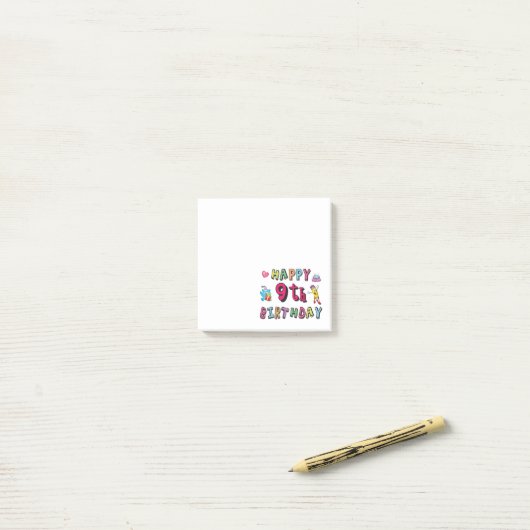 9歳の誕生日おめでとう 子供の誕生日 ポストイット (デスク上)
