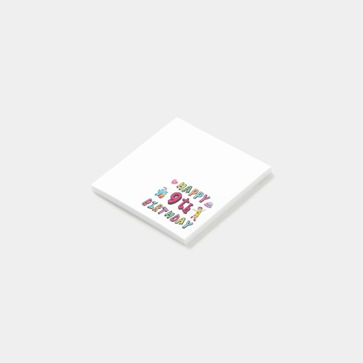 9歳の誕生日おめでとう 子供の誕生日 ポストイット (アングル)